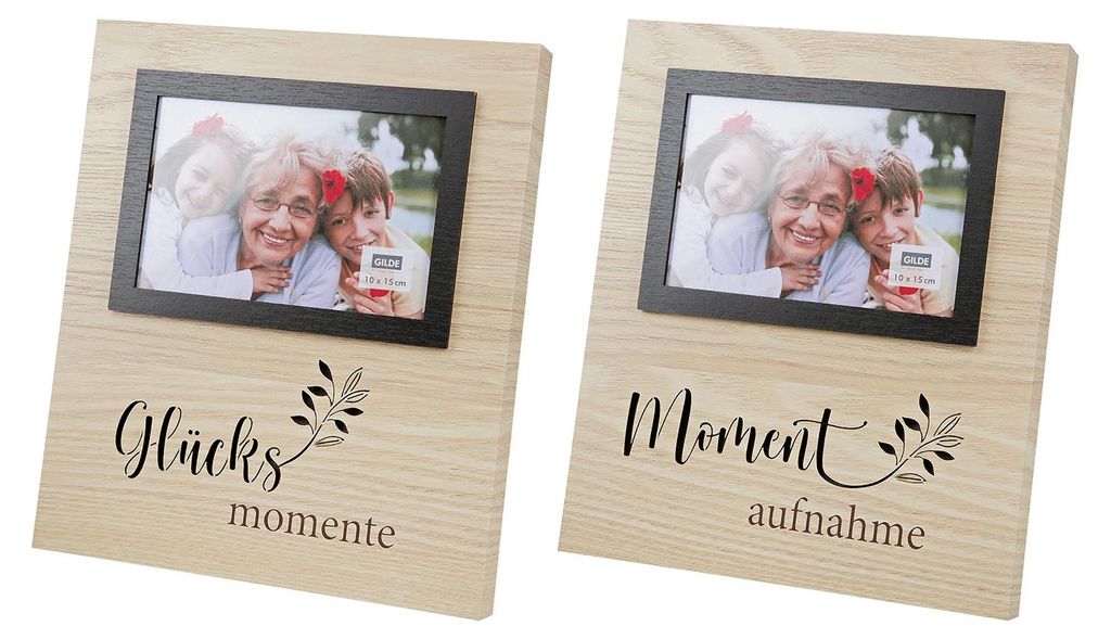 Gilde Fotorahmen (LED), rechteckig, "Momente", Blattmotiv, Produktbild 