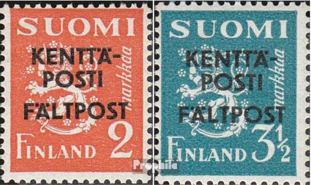 Briefmarken Finnland 1943 Mi MP4-MP5 (kompl.Ausg.) postfrisch Militärfeldpostmarken