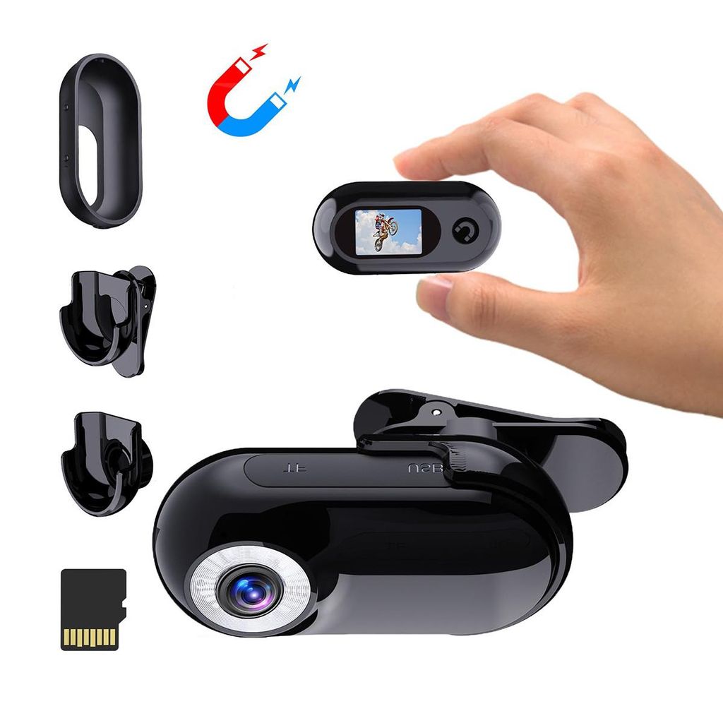 Camcorder, Mini-Koerperkamera mit Audio- und Video-aufzeichnun, 1080P mit 32 GB Karte Helmkamera Körperkameras, Multifunktions-Zubehör Körperkamera