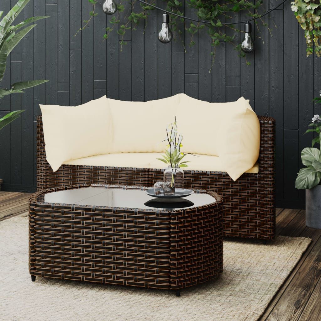 vidaXL 3tlg. GartenLoungeSet mit Kissen Kaufland.de