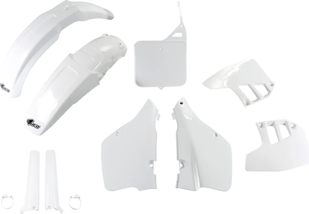 Kit Plastique Blanc UFO Sukit396f-041 Résistant pour Suzuki RM 250 92