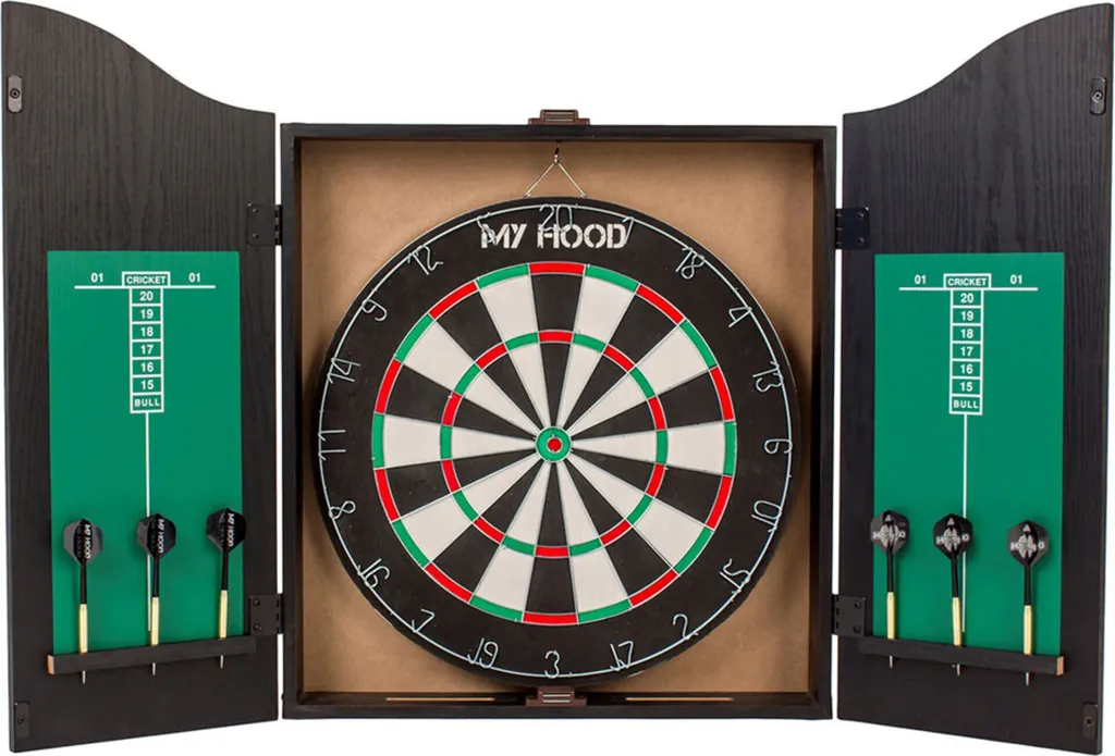 Cible de fléchettes pour intérieur My Hood Home : jeu complet et armoire