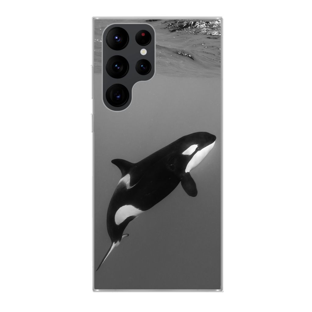 MuchoWow Handyhülle Schutzhülle Hülle für Samsung Galaxy S22 Ultra Orca - Wasser - Tiere Silikon Softcase Handy Hülle - Abbildung