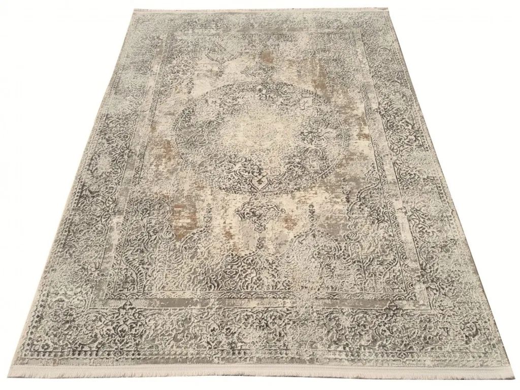 Tapis Design STEFANO Beige et Or 140x190 - Finition Luxe et Confort