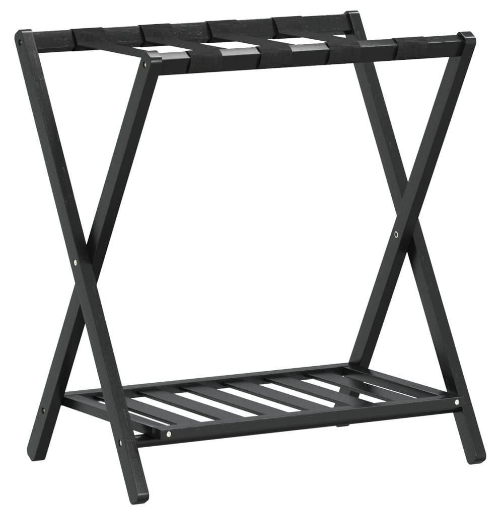 vidaXL Věšák na zavazadla Black 68x38x58 cm Bamboo Obrázek produktu 