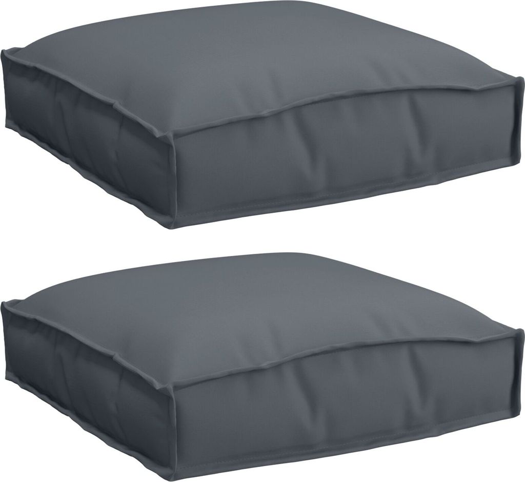 Möbel Palettenkissen für Sitz 2 Stk Anthrazit 40x40x8 cm Oxford Stoff - Gartenmöbelauflagen 42001578