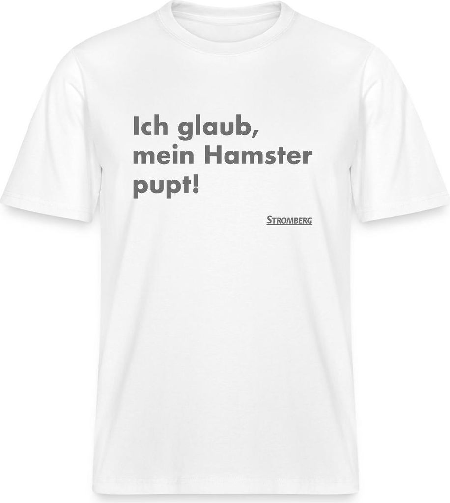 Spreadshirt Stromberg Zitat Ich Glaub, Mein Hamster Pupt Relaxed Fit Uni T-Shirt, 3XL, Weiß