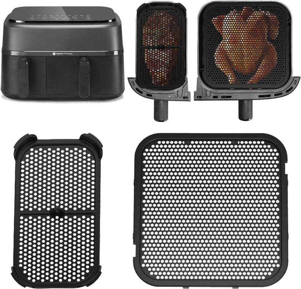 Silikon Spritzschutz passend für Philips Airfryer NA350, Schwarz, Hitzebeständig bis 240°C, Schutz für Heizelement