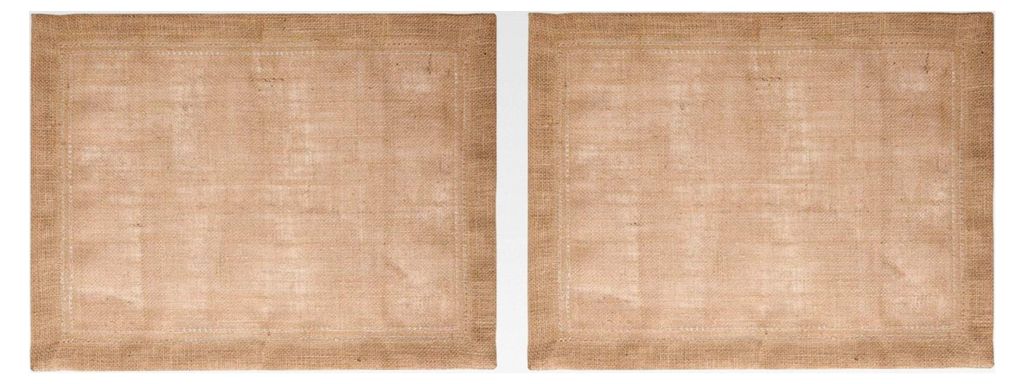 Jute-Platzsets, 2er-Set, natürliche Platzsets für rustikale Esstische, 35 x 45 cm, rutschfeste Platzsets