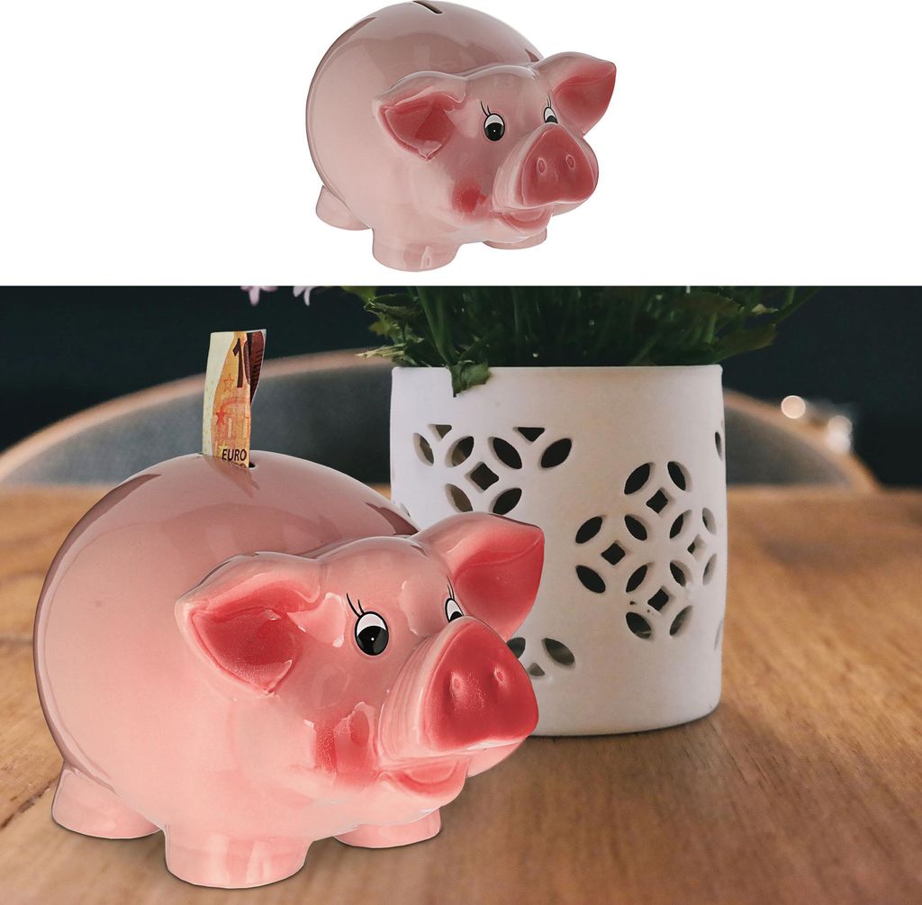 Sparschwein XXL rosa 25 cm Spardose Schwein Sparbüchse Produktbild 