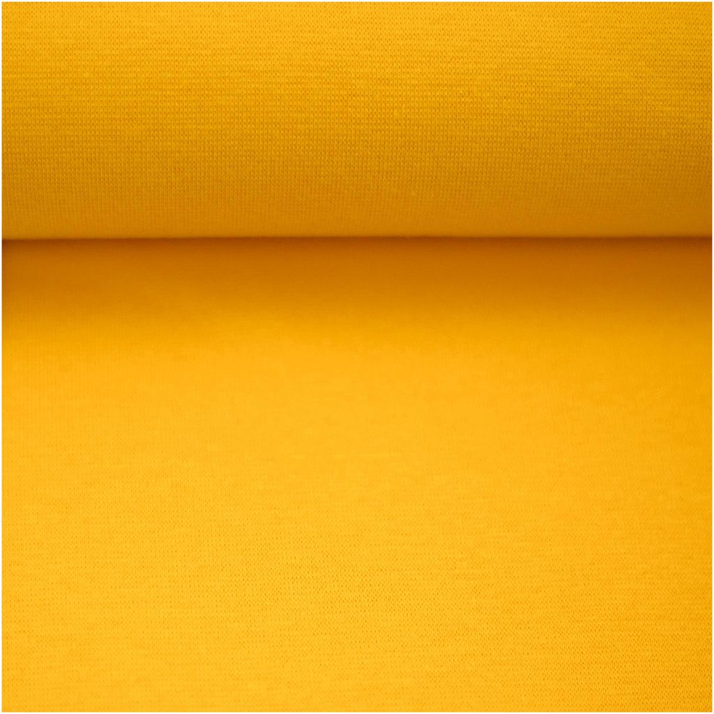 Bündchenstoff Schlauchware 50(100)cm extrabreit Meterware ab 25cm Jersey Oeko-Tex gelb