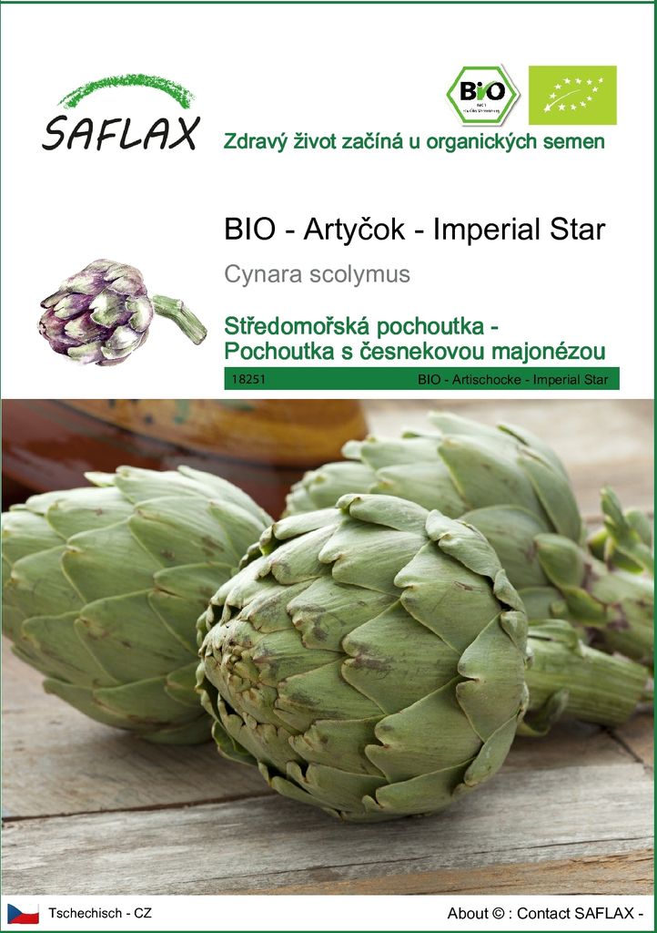 SAFLAX - BIO - Artyčok - Imperial Star - Cynara scolymus - Obrázek produktu 