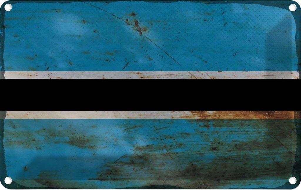vianmo Blechschild 20x30 cm Botswana Rost Flagge Fahne Wappen