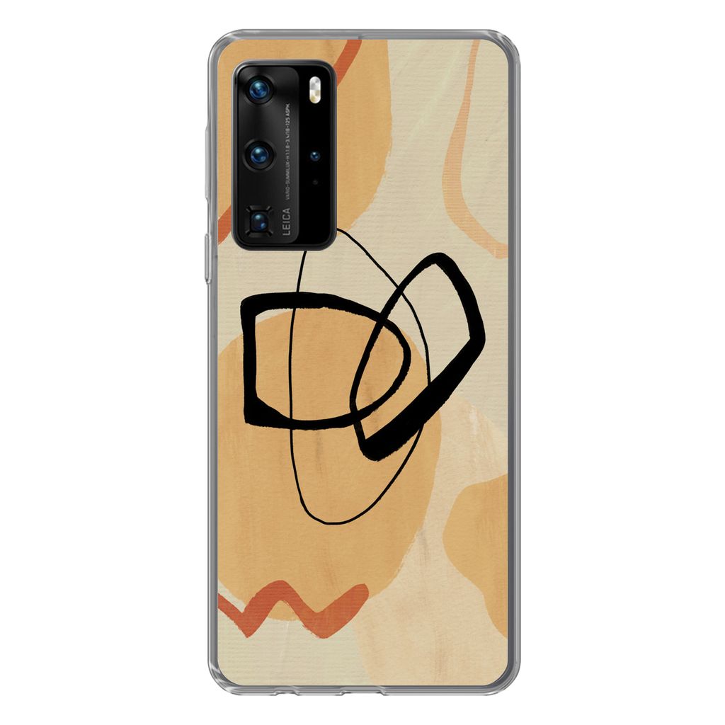 MuchoWow Handyhülle Schutzhülle Hülle für Huawei P40 Pro Kunst - Geometrische Formen - Abstrakt Silikon Softcase Handy Hülle - Schutz