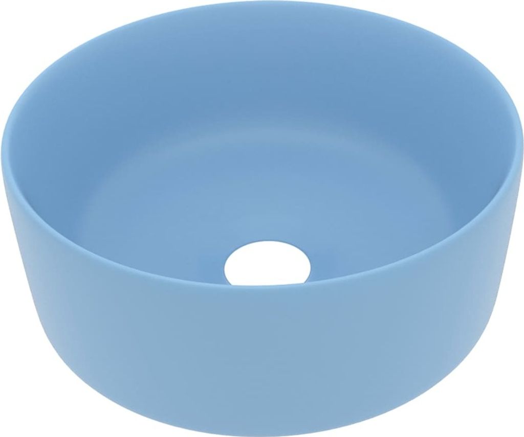 vidaXL s Waschbecken Rund Matt Hellblau 40x15 cm Keramik
