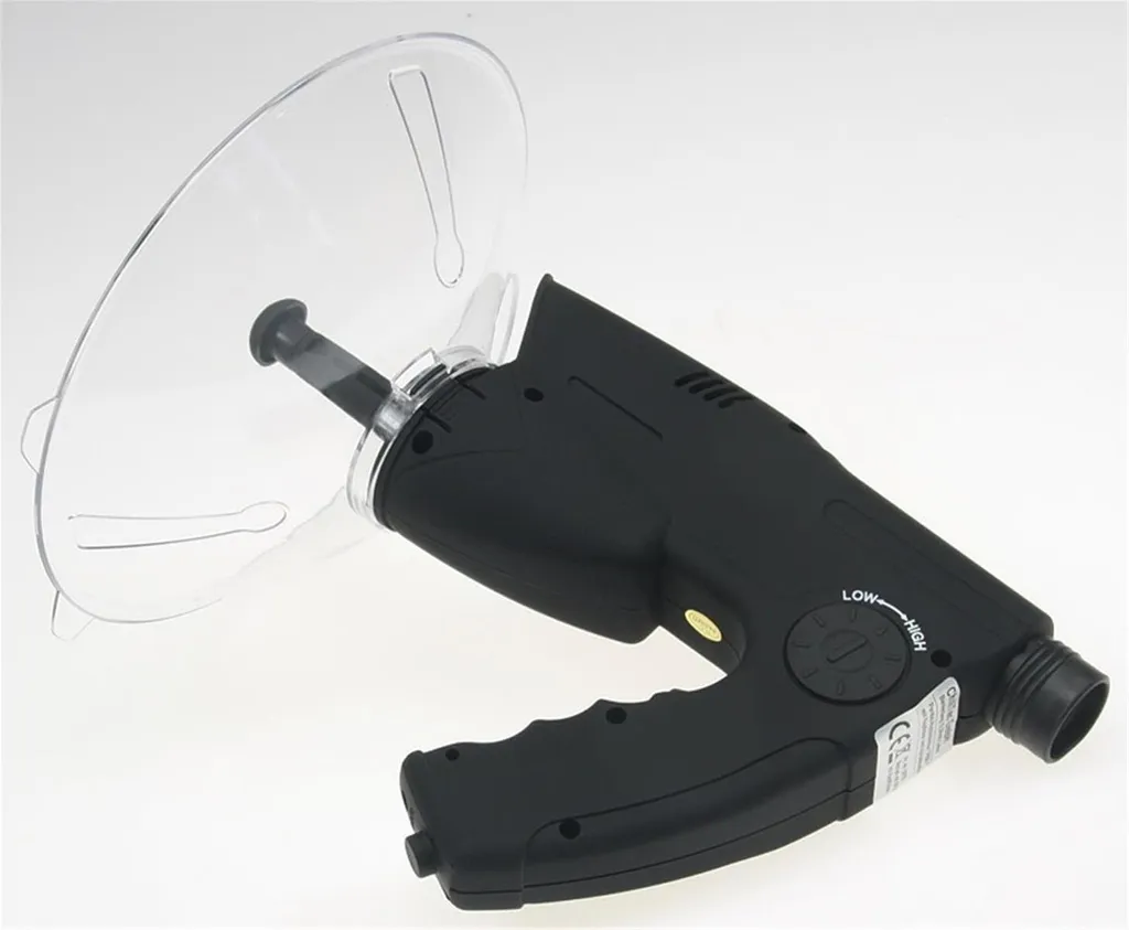 Microphone directionnel parabolique avec viseur optique et écouteurs