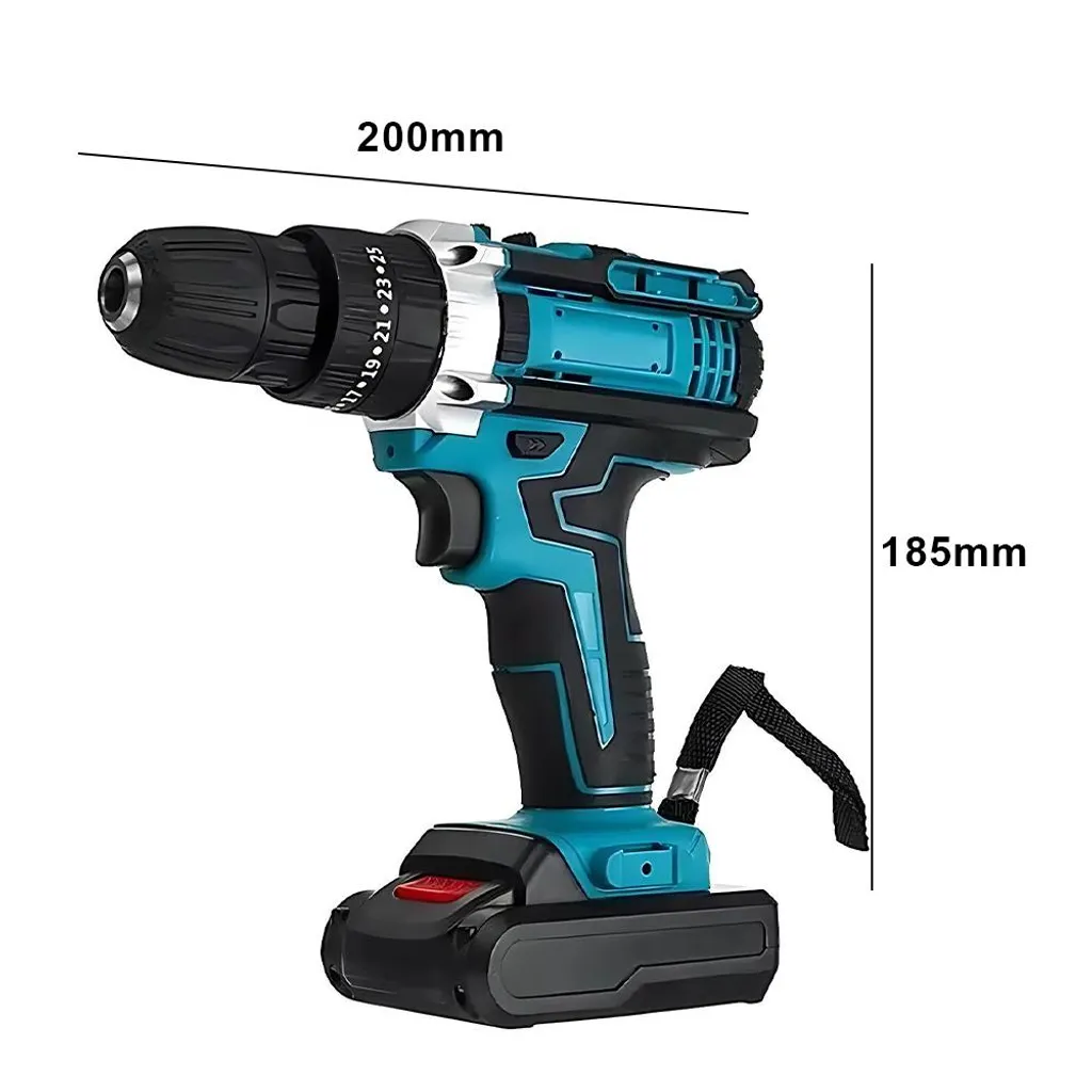 Perceuse visseuse sans fil sans interruption avec 2 batteries et embouts