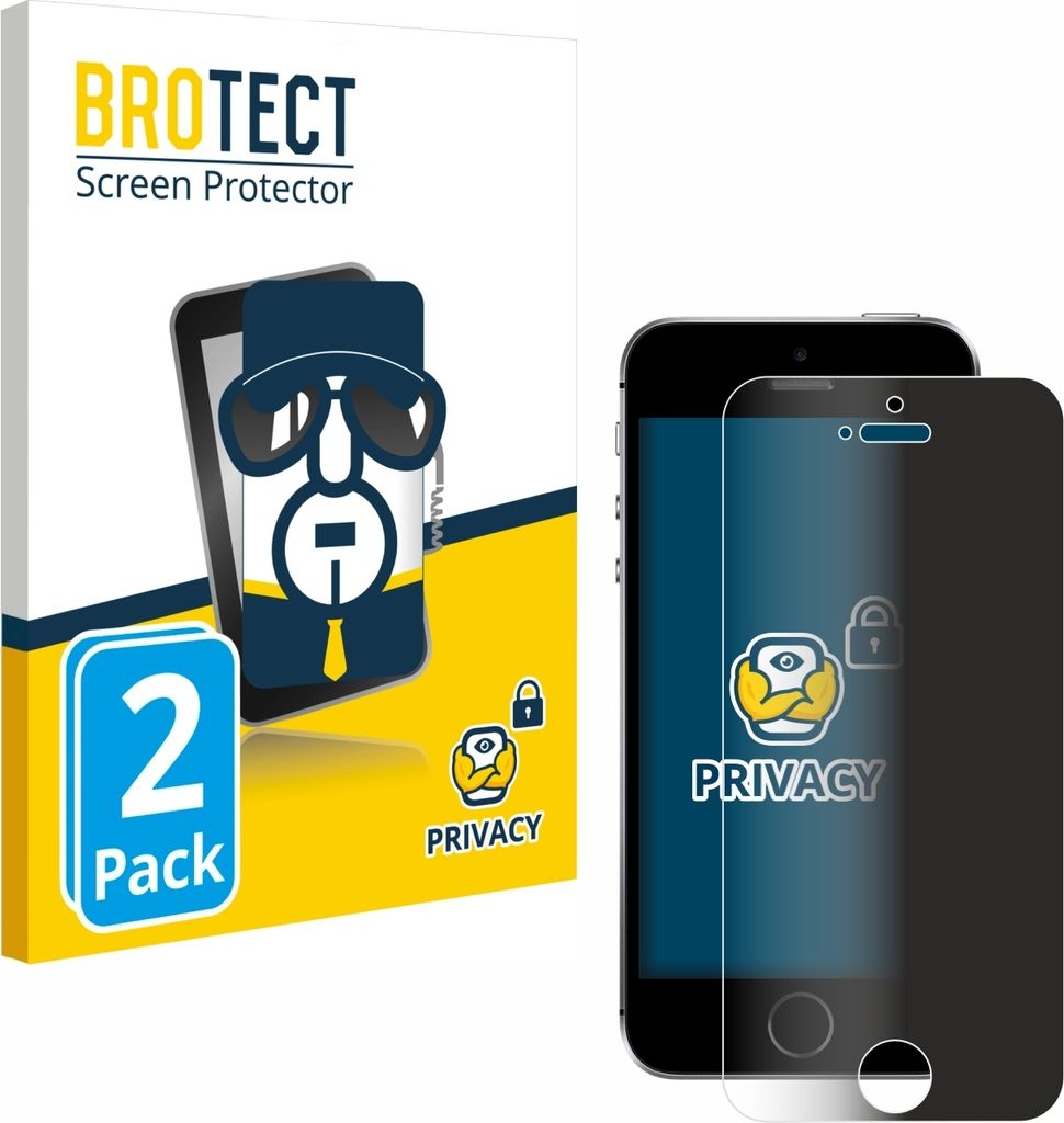 2x BROTECT Sichtschutzfolie für Apple iPhone SE 2016 Anti-Spy Privacy Sichtschutz Blickschutz Folie Blaulicht-Schutz