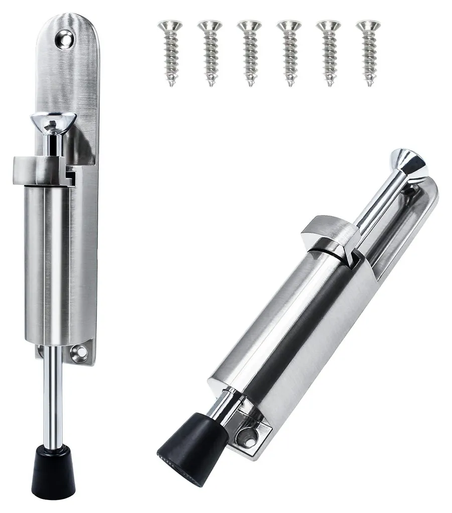 Arrêts de porte pour jardin et portail extérieur - Acier Inox (pack de 2)