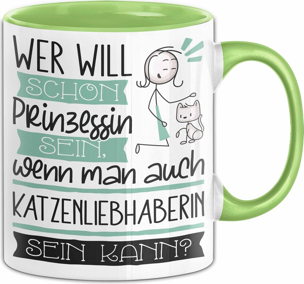 Katzenliebhaberin Tasse Geschenk Spruch Wer Will Schon Produktbild 