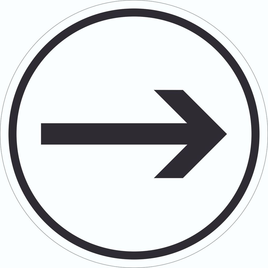 Richtungspfeil rechts Aufkleber Kreis schwarz weiss Pfeil Ø300mm