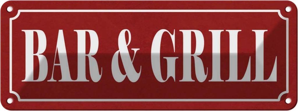 vianmo Blechschild 10x27 cm Bar & Grill Essen Trinken Club Alkohol