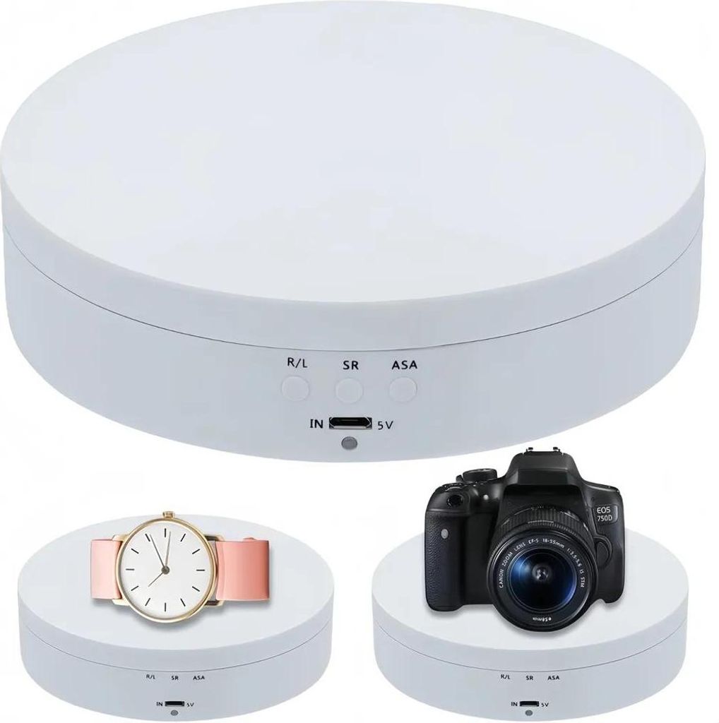 Display-Ständer, motorisiert 360° drehbar, ABS, weiß, Produktbild 