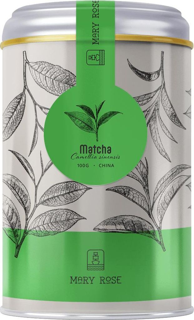 Mary Rose - Matcha Tee Pulver in Dose 100g - Grüner Tee Aus Produktbild 