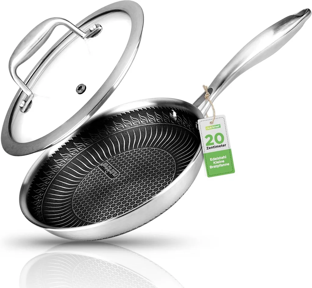 NutriChef Padella 20cm: Finalmente l'Inox che NON attacca!