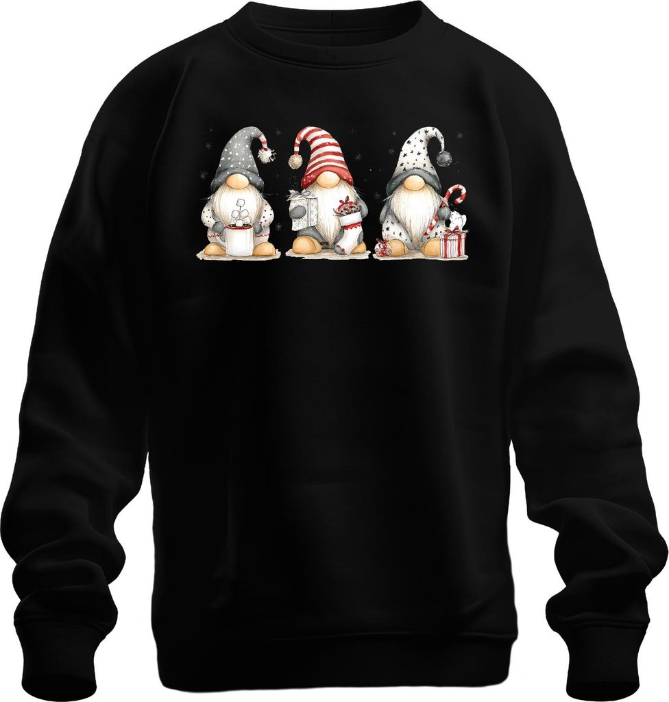 Weihnachtswichtel Gnome Geschenk Weihnachten Niedlich Uni Sweatshirt Pullover, Schwarz, XXL