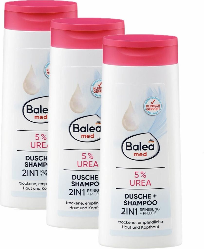 3 x Balea MED - Duschgel 5% Urea 2in1 Dusche + Shampoo (3 x