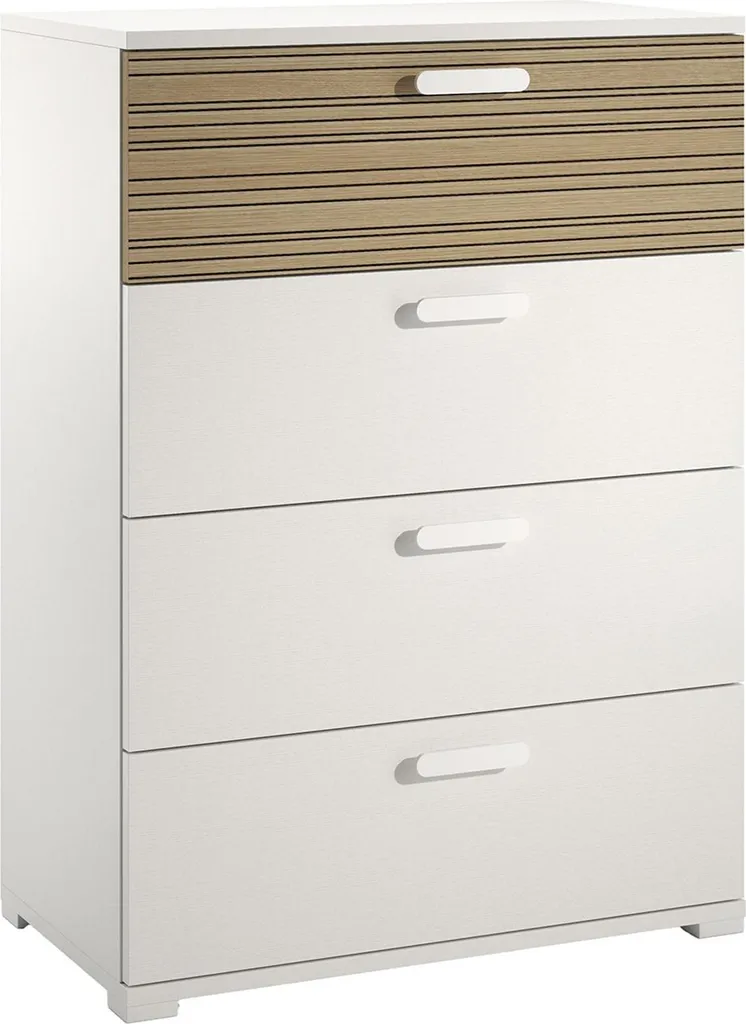 Commode de Rangement Blanche à 4 Tiroirs - Meuble de Chambre Italien