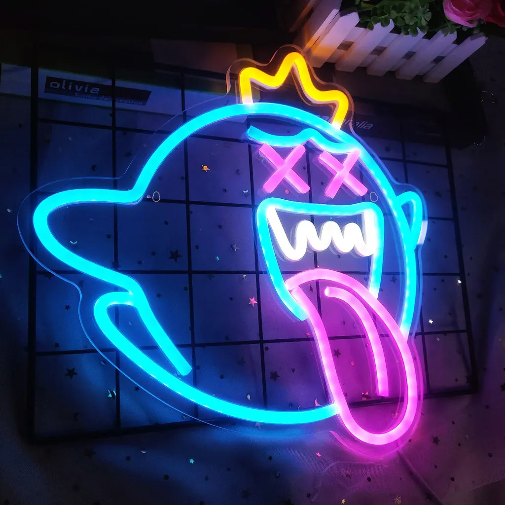 Enseigne néon LED bleu pour bar et salle de jeux ambiance gaming néon