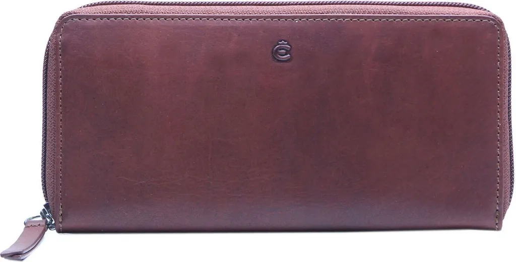 Portefeuille Esquire Dallas en cuir avec fermeture éclair sécurisée