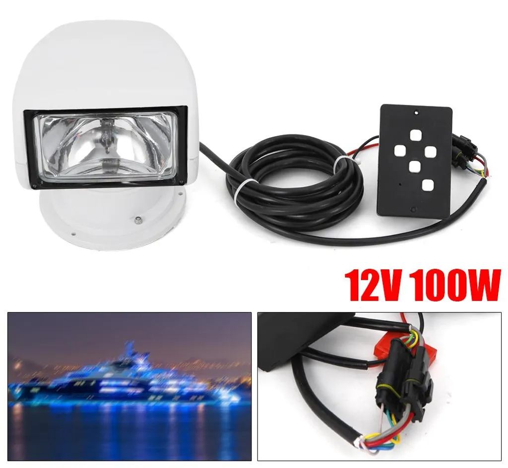 Projecteur de pont pour navigation nocturne 100W et télécommande 12V