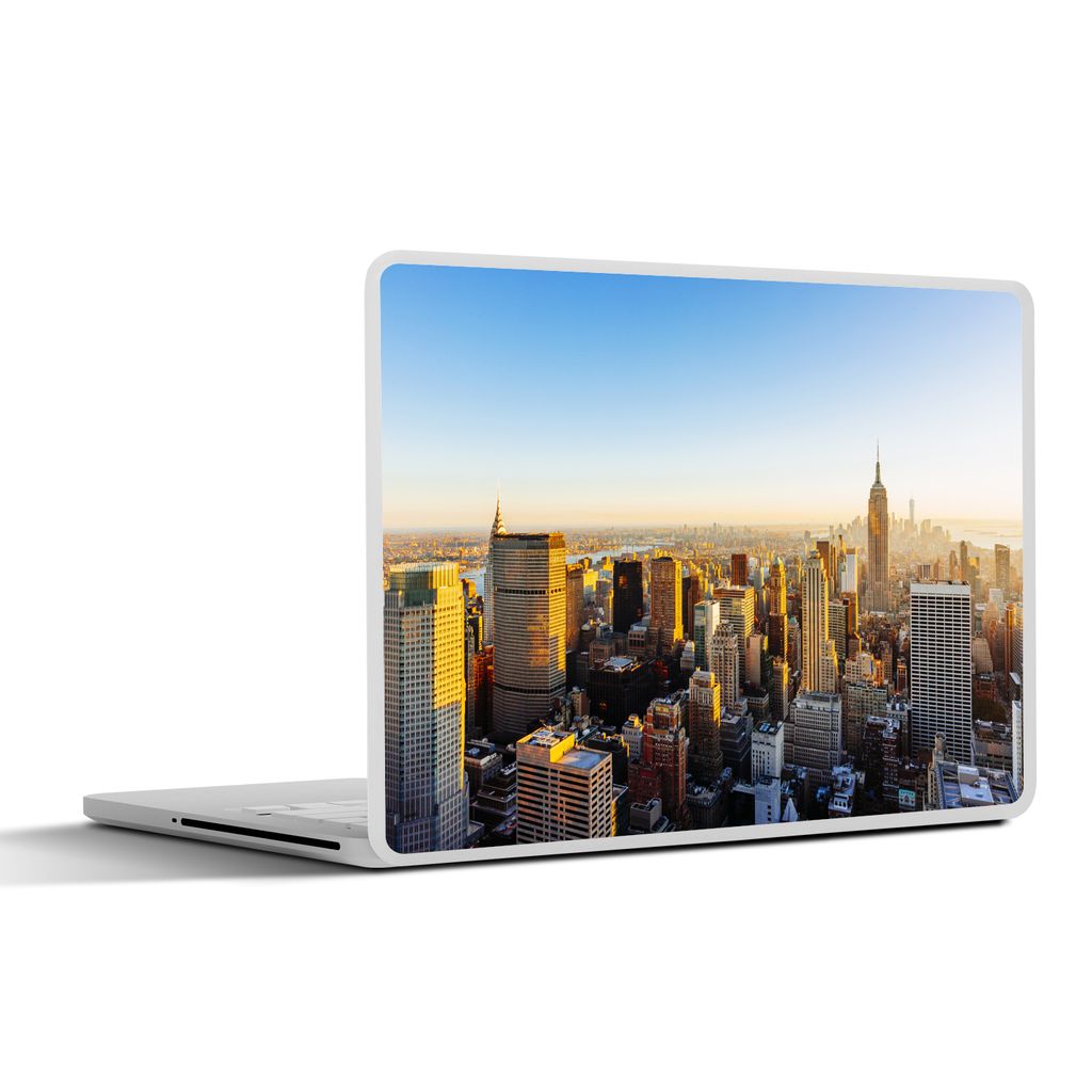 MuchoWow Laptop Aufkleber Sticker Cover New York - Sonne - Skyline 31x22.5 cm - Laptop-Deko