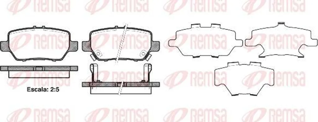 Plaquettes de frein haute performance REMSA 1168.02 - Standard OE 43022SJAE01