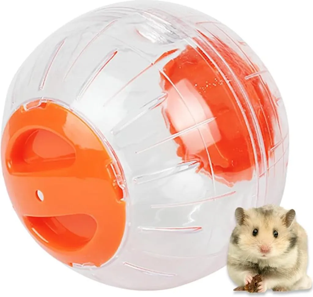 Roue hamster silencieuse et transparente - Ballon d'exercice orange - 2