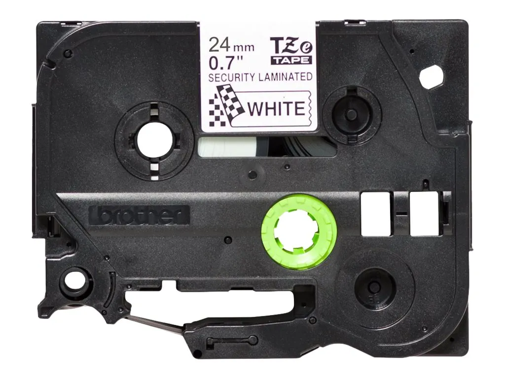 Ruban Inviolable Brother TZE-SE5 24mm Blanc avec Preuve d'Effraction