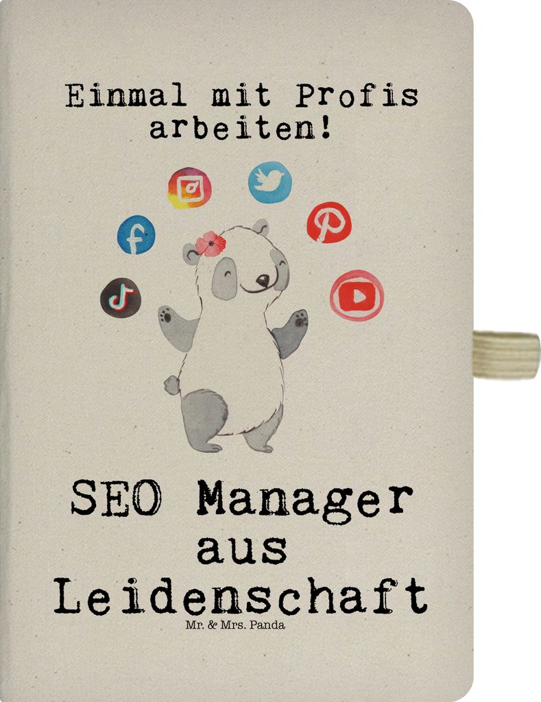Mr. & Mrs. Panda Tagebuch SEO Manager Leidenschaft - Transparent - Geschenk, Adressbuch, Suchmaschinenoptimierung, notizbuch, Kladde, Digital Marke...