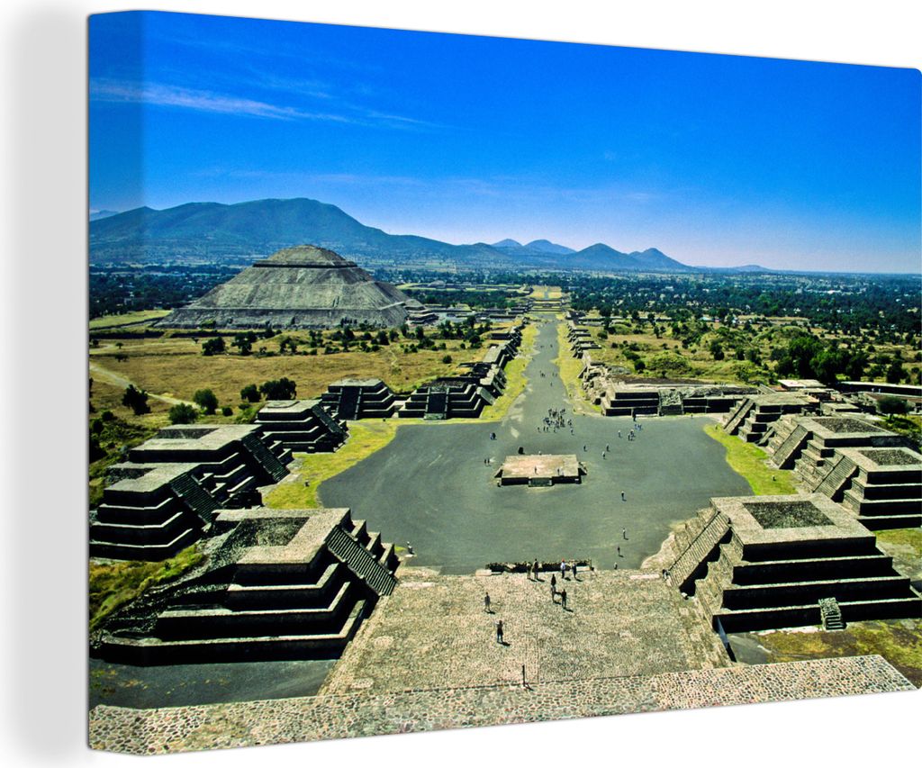 OneMillionCanvasses - Leinwandbilder - 140x90 cm, Teotihuacan Fotoabzug Mexiko, Wandbilder Kunstdruck Wanddekoration - Foto auf Leinwand - Gemäl...