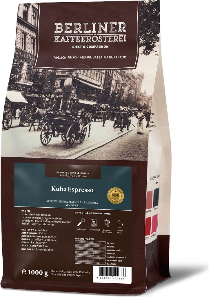 Berliner Kaffeerösterei - Kuba Espresso (1000g / Bohne) Produktbild 