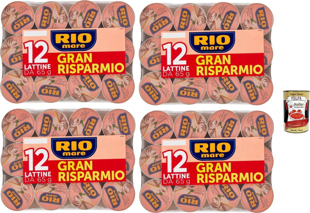 Rio Mare Thunfisch in Olivenöl – Vorratspack 48 × 65 g | Zart & aromatisch | Praktische Portionsdosen | Ideal für Salate, Pasta & Sandwiches |...