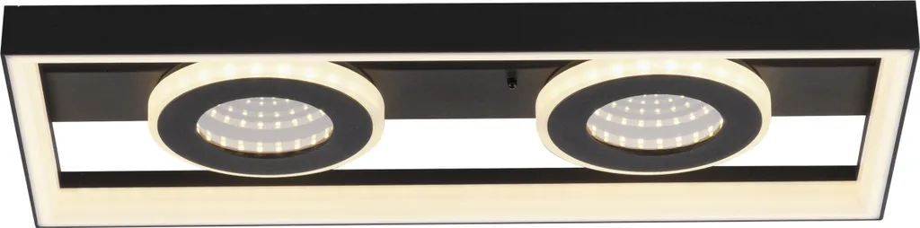 Plafonnier Rectangulaire Noir TRAFORO 45cm Luminaire de Plafond Design