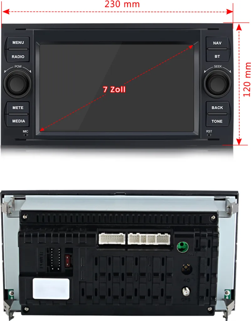 Autoradio GPS Ford Focus Mondeo Android 2DIN WiFi Bluetooth 4Core NAVI - 10