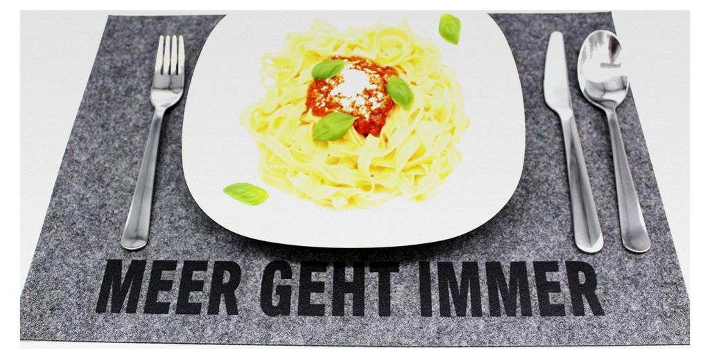 4er Set Tischsets aus Filz MARITIM abwaschbar grau