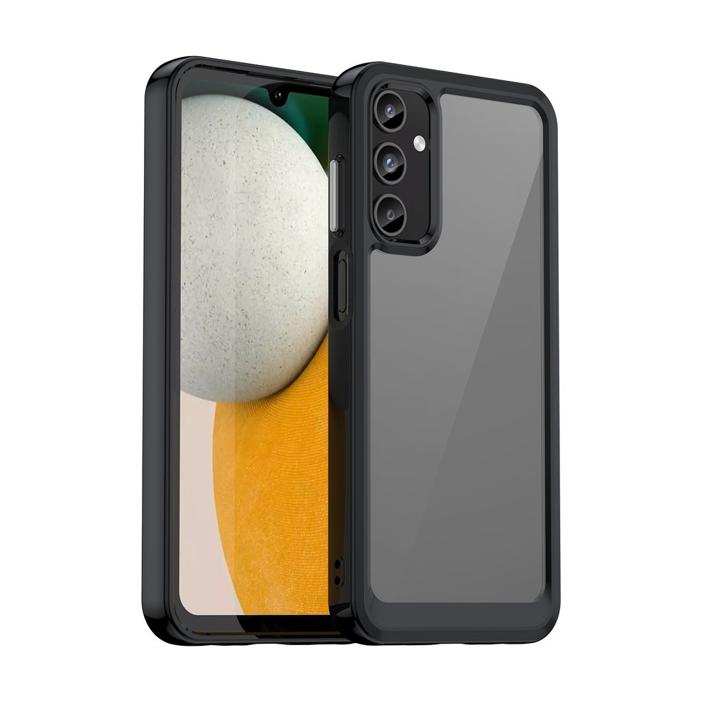Für Samsung Galaxy A15 TPU / Acryl Schutz Handy Hülle Case Cover Zubehör Schwarz
