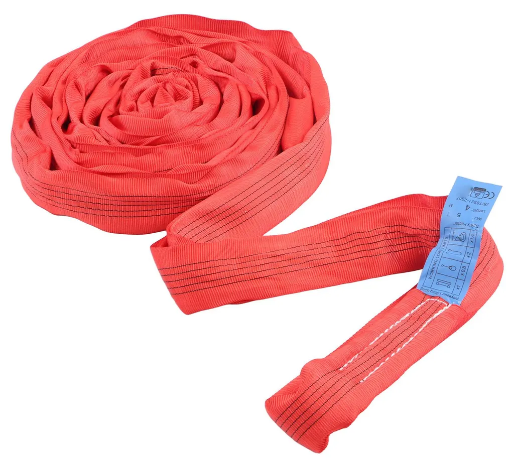 Sangle de levage 5T 4m rouge ultra résistante avec double boucle d’œillets - 4