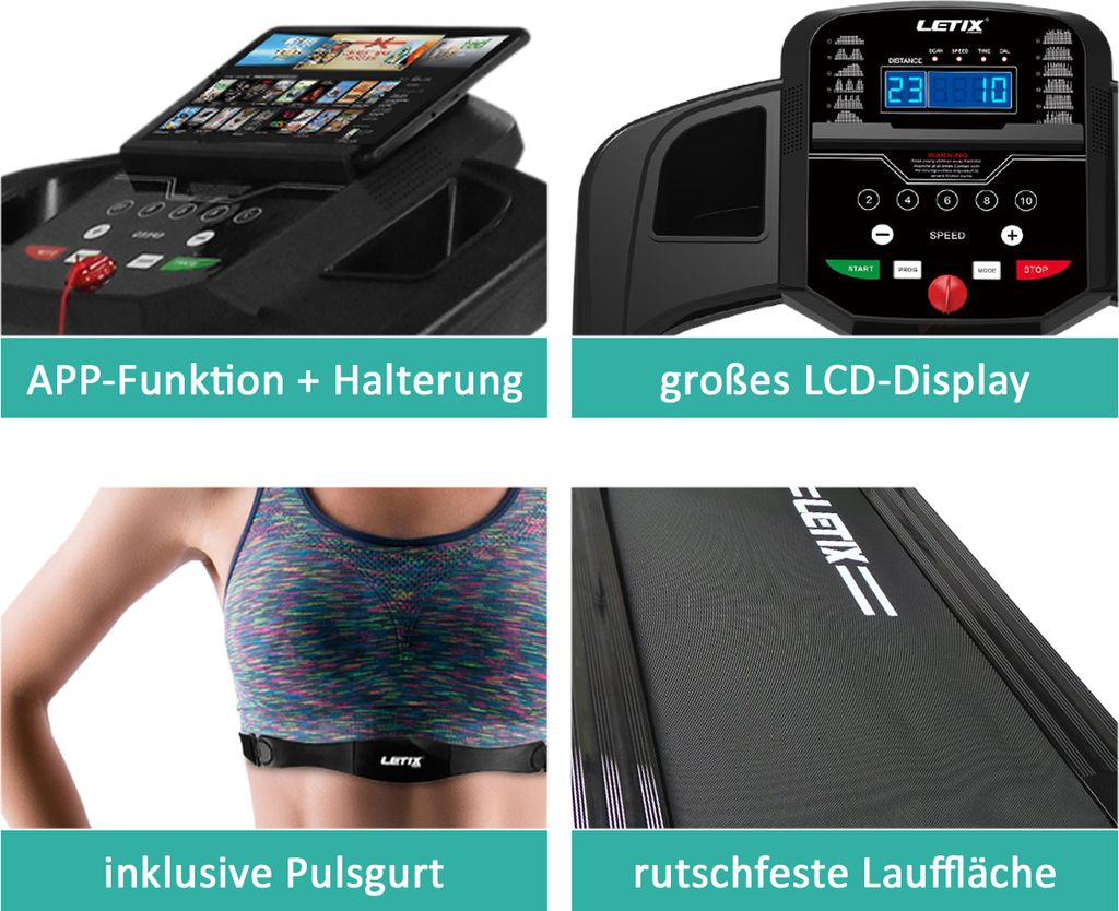Motorisiertes Laufband mit LCD-Display Elektrisches Produktbild 4