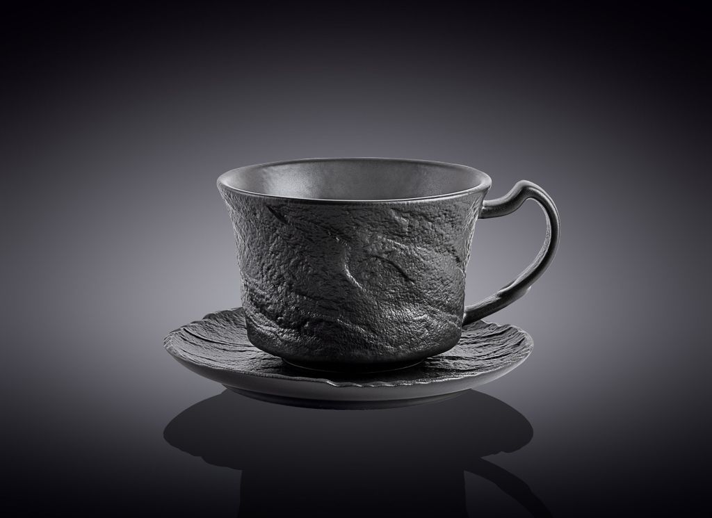 Wilmax Teetasse mit Untertasse SlateStone Schwarz 250 ml Produktbild 
